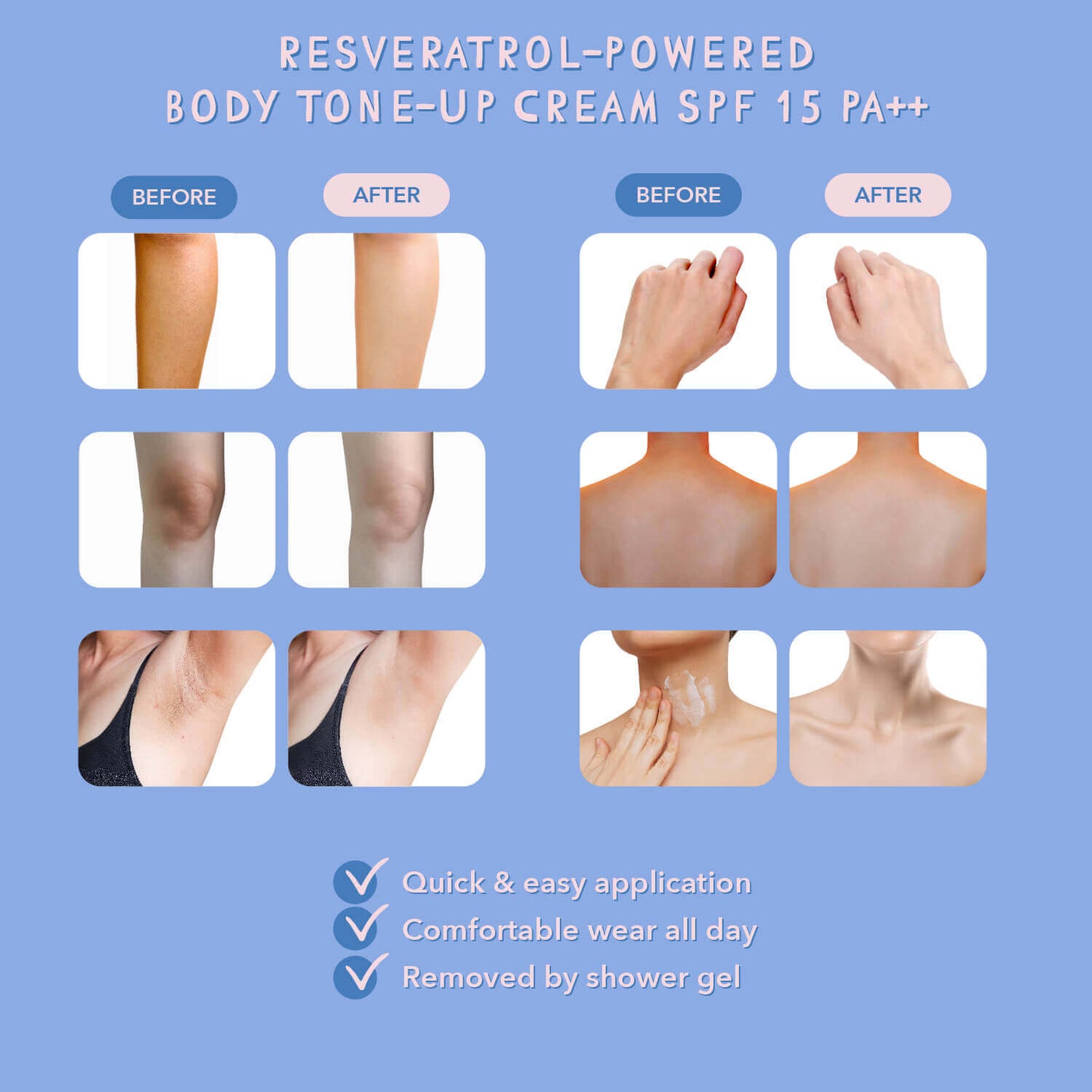 Resveratrol-Powered Body Tone-Up Cream SPF 15 PA++ - Out of Colours Malaysia - Viral Products - Find us on Tik Tok, Shopee and Lazada!