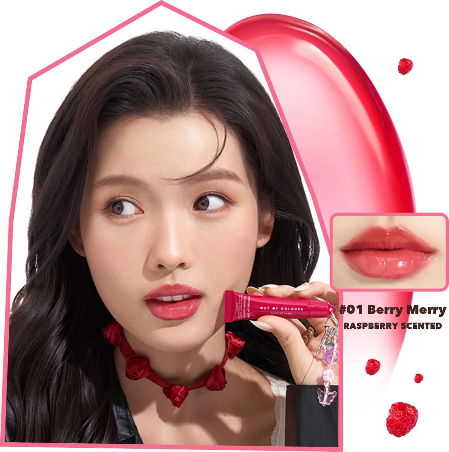 Peptide Lip Tint Berry Merry - Raspberry scent - Out of Colours Malaysia - Viral Products - Find us on Tik Tok, Shopee and Lazada!