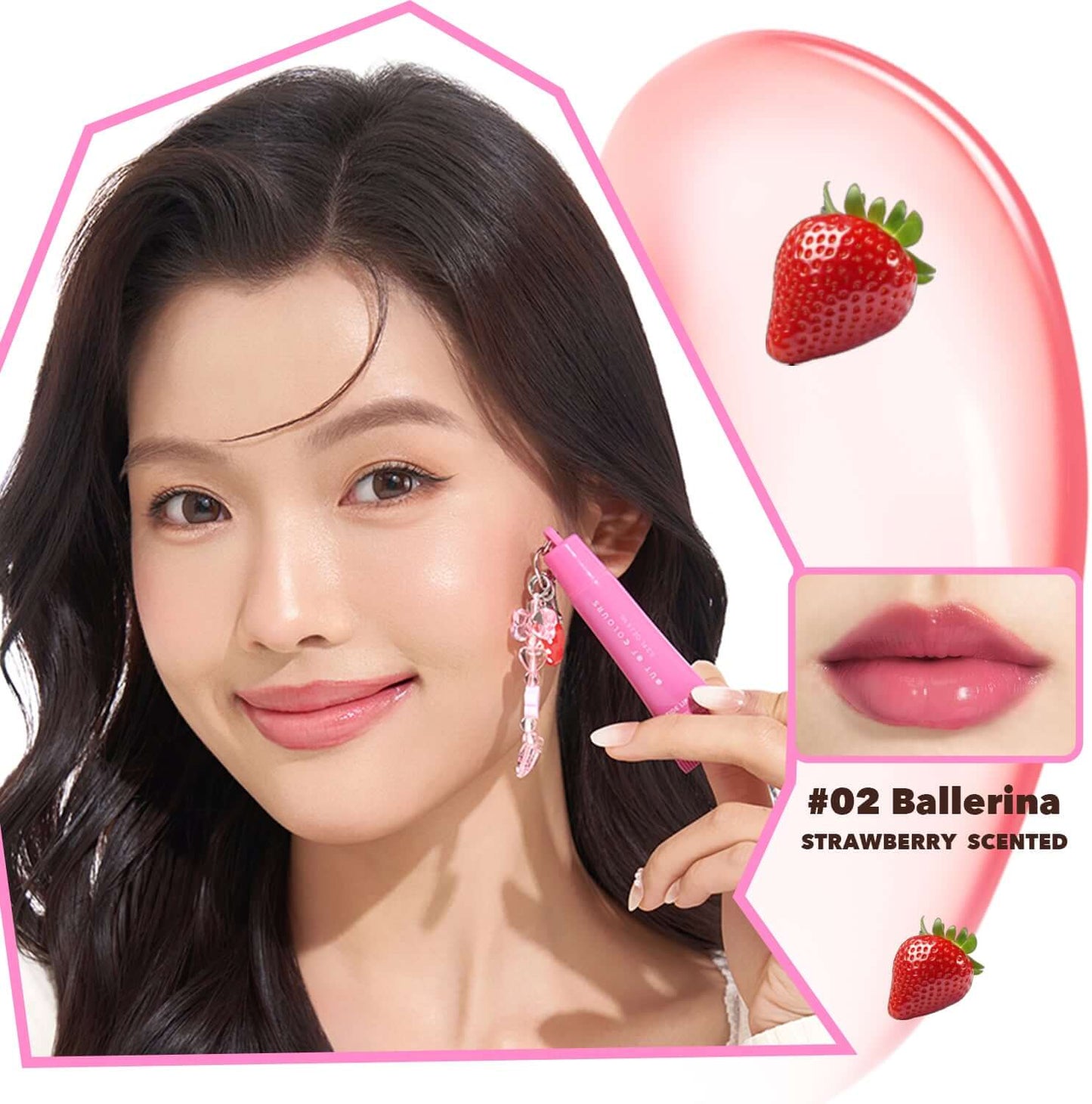 Peptide Lip Tint Ballerina - Strawberry scent - Out of Colours Malaysia - Viral Products - Find us on Tik Tok, Shopee and Lazada!