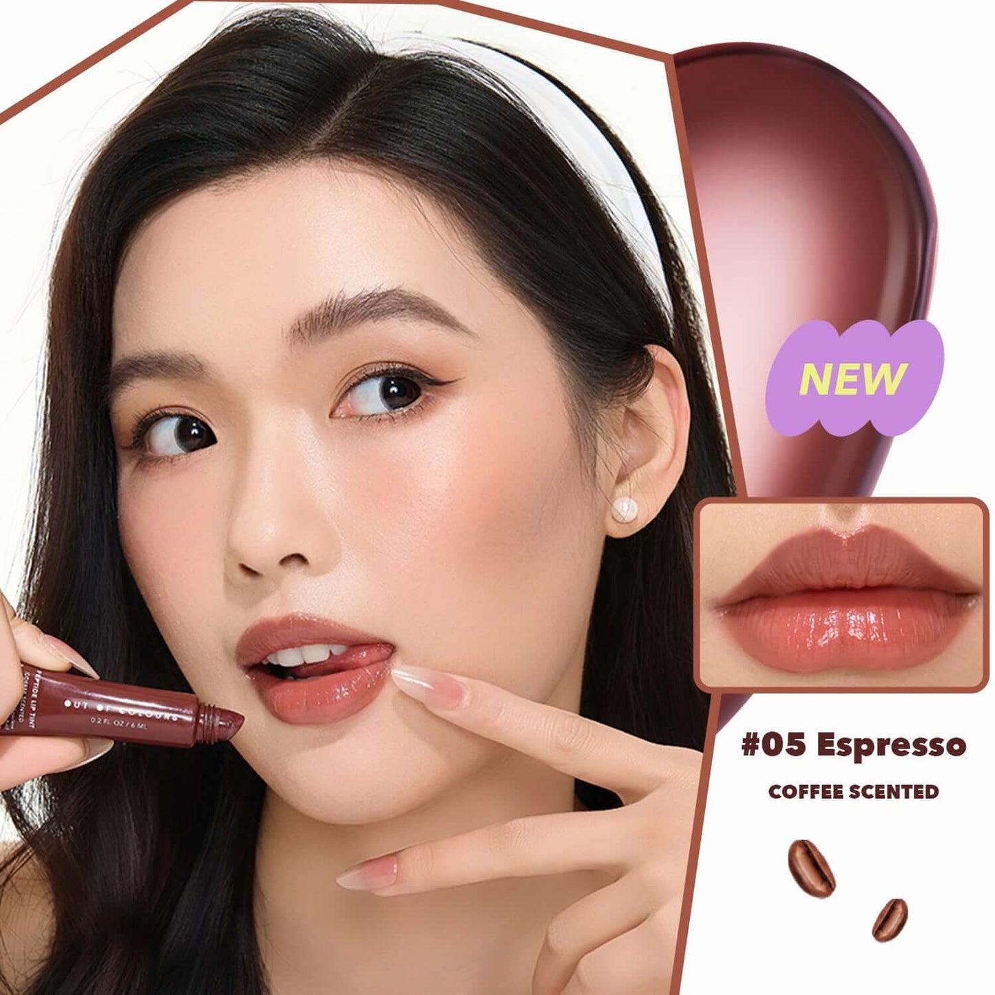 Peptide Lip Tint Espresso - Coffee Scent - Out of Colours Malaysia - Viral Products - Find us on Tik Tok, Shopee and Lazada!