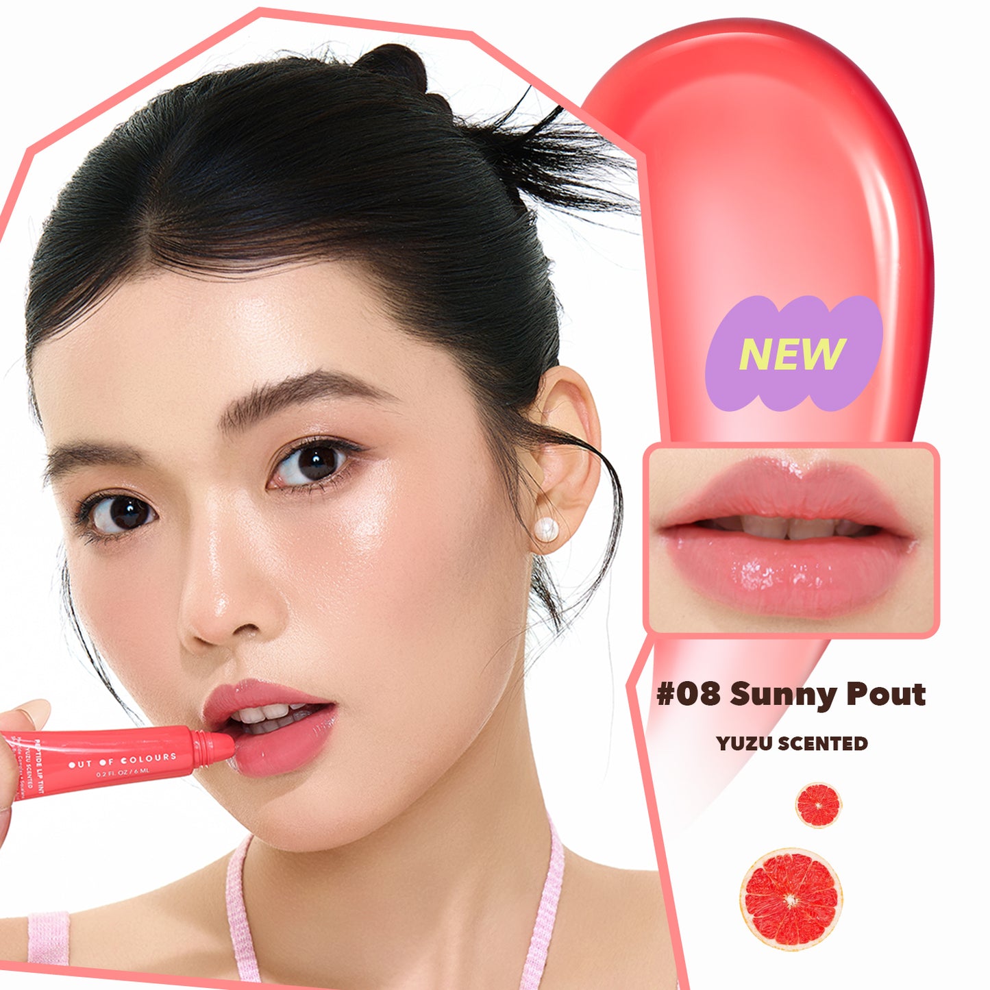 Peptide Lip Tint Sunny Pout - Yuzu Scent - Out of Colours Malaysia - Viral Products - Find us on Tik Tok, Shopee and Lazada!