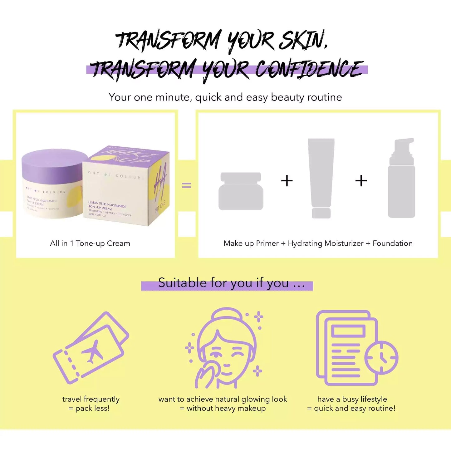 Lemon Seed Niacinamide Tone-up Cream - Out of Colours Malaysia - Viral Products - Find us on Tik Tok, Shopee and Lazada!