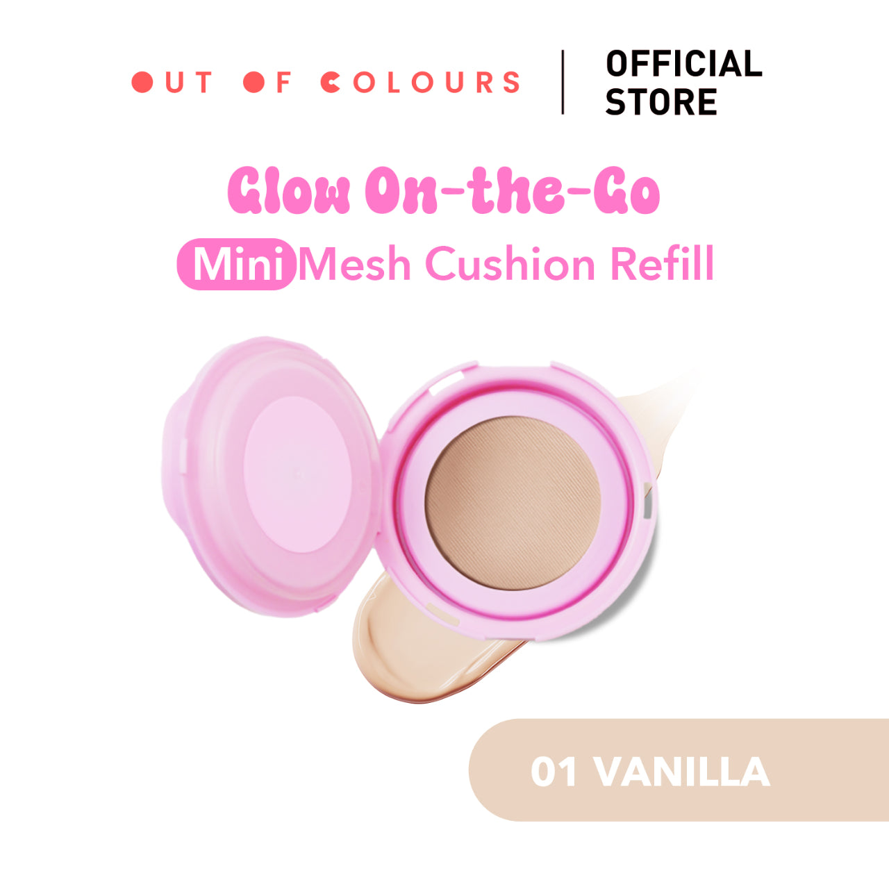 Glow On-The-Glow Mesh Cushion Bundle 01 Vanilla - Out of Colours Malaysia - Viral Products - Find us on Tik Tok, Shopee and Lazada!