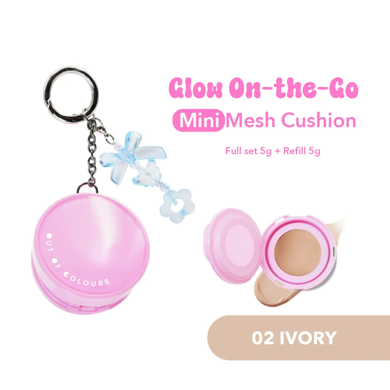 Glow On-The-Glow Mesh Cushion Bundle 02 Ivory - Out of Colours Malaysia - Viral Products - Find us on Tik Tok, Shopee and Lazada!