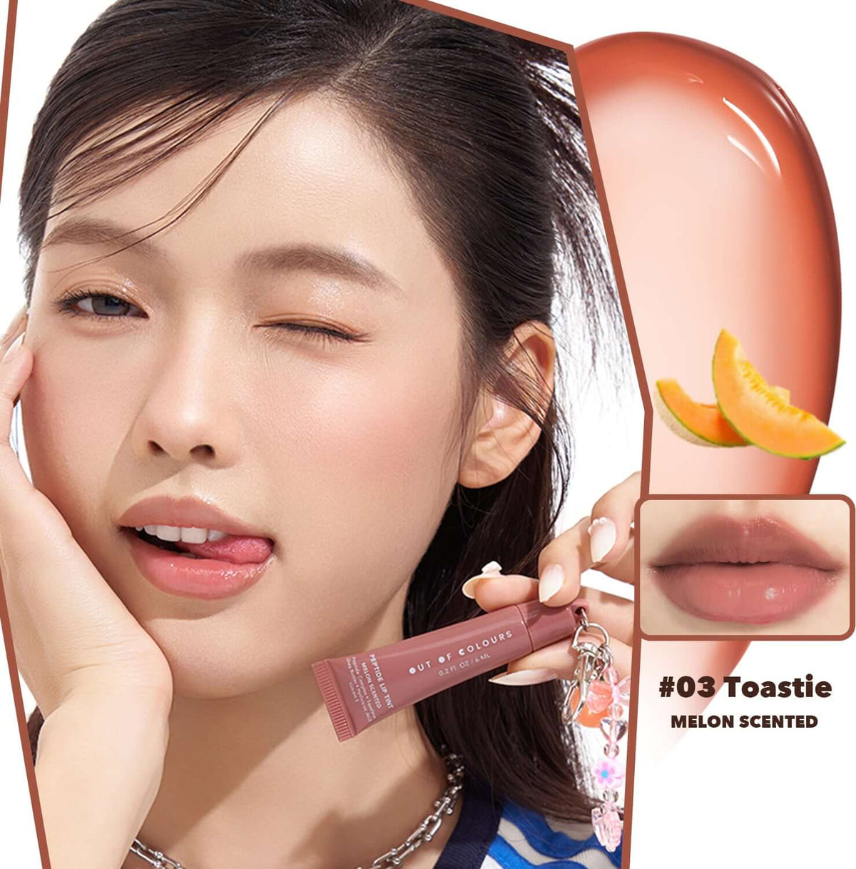 Peptide Lip Tint Toastie - Melon Scent - Out of Colours Malaysia - Viral Products - Find us on Tik Tok, Shopee and Lazada!